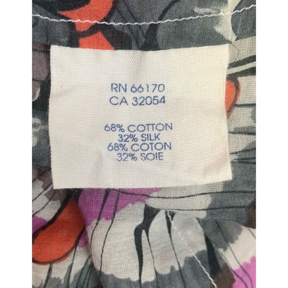 Anthropologie Edme & Esyllte Silk and Cotton Ruffled Abstract Blouse Size 2 - Picture 6 of 9